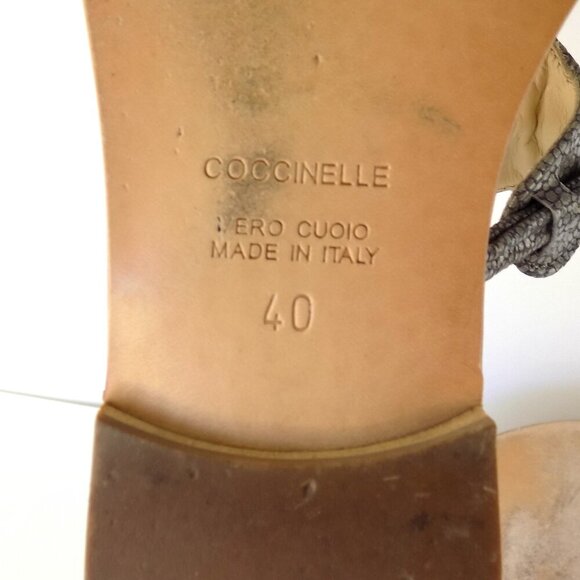 Coccinelle Crystal Embellishments Rhinestone Thong Sandals Size 40/US-9.5 - Picture 9 of 9